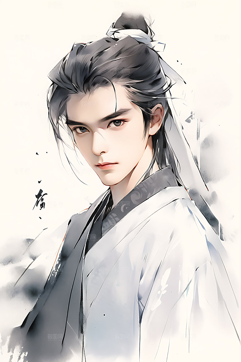 古风美少年中式人物插画