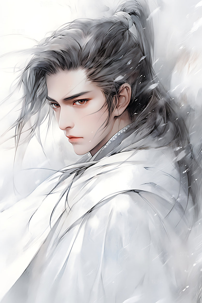 古风美少年人物中国风插画