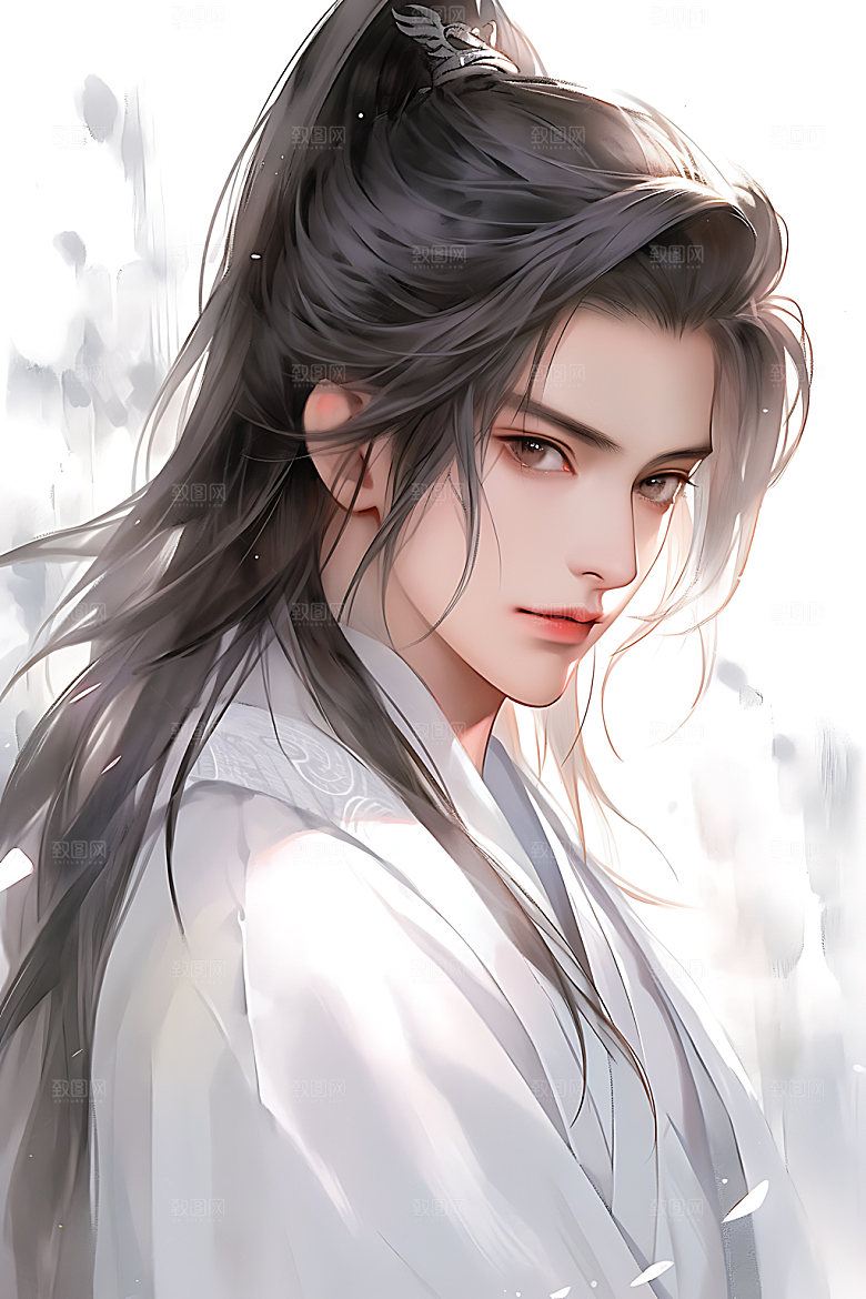 古风美少年汉服少侠插画