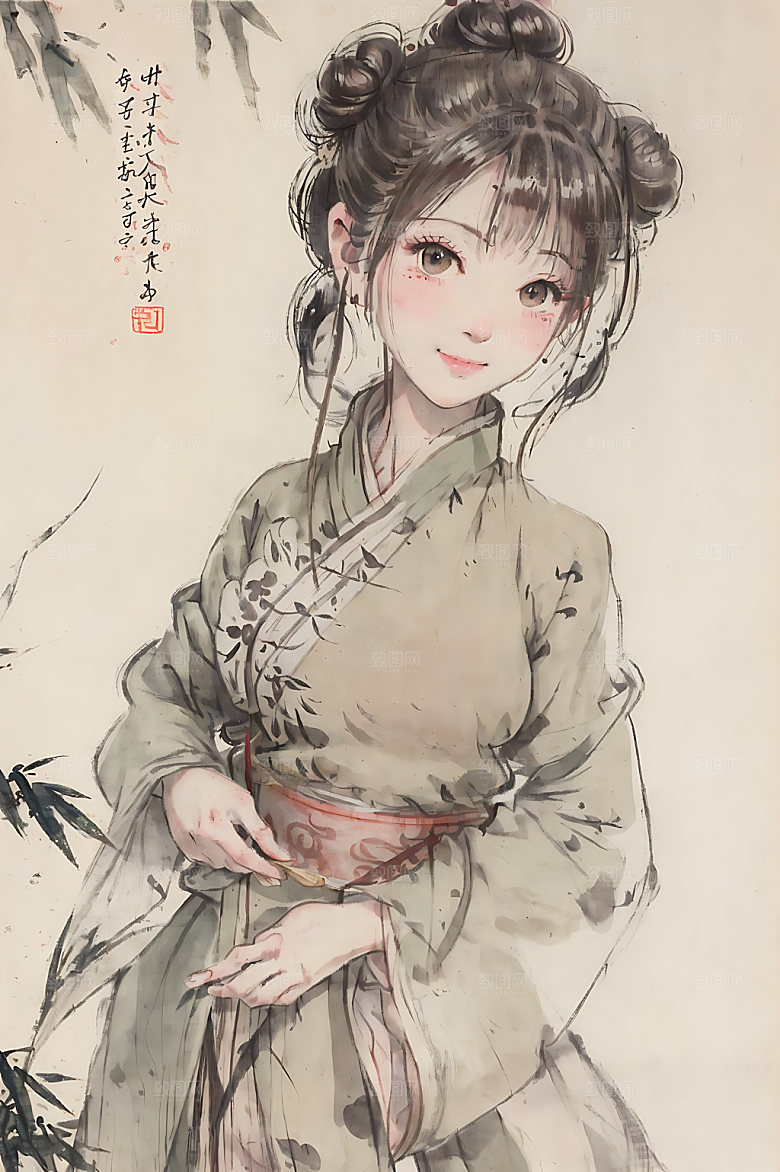 古风少女唯美传统插画