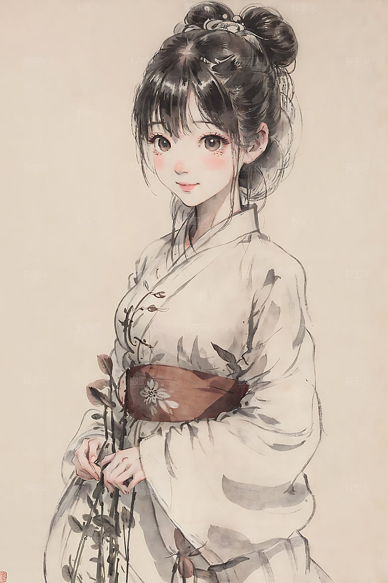 古风少女唯美传统插画