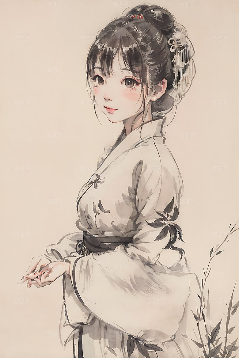 古风少女中国风唯美插画