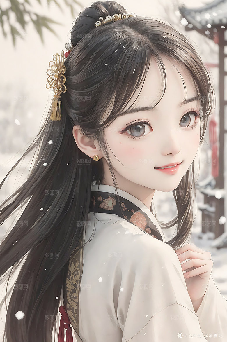 古风少女唯美传统插画