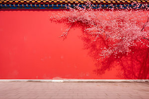 故宫红墙中国风宫殿摄影图