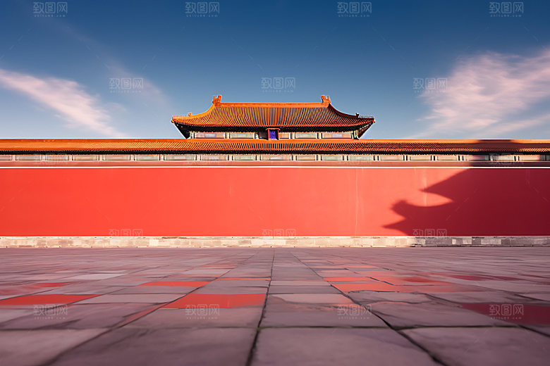 故宫红墙北京故宫人文景观摄影图