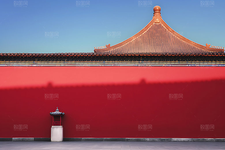 故宫红墙中国风人文景观摄影图