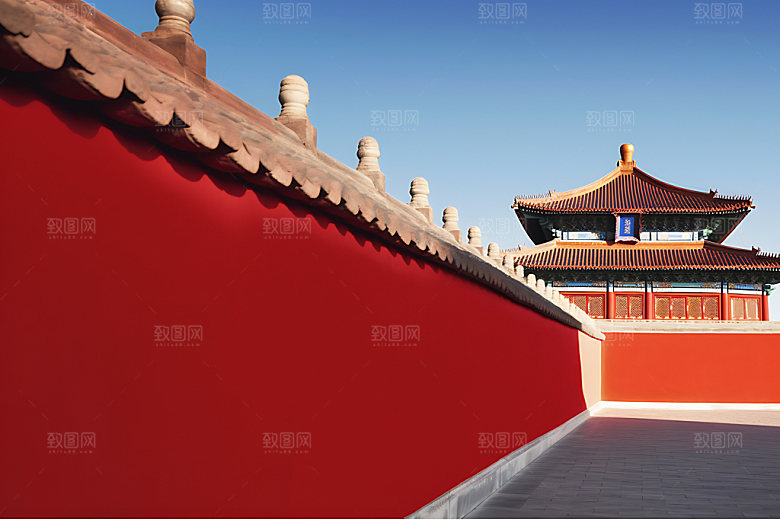 故宫红墙恢弘北京故宫摄影图