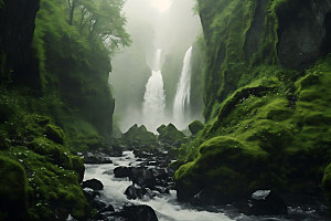 贵州赤水丹霞瀑布黔北摄影图