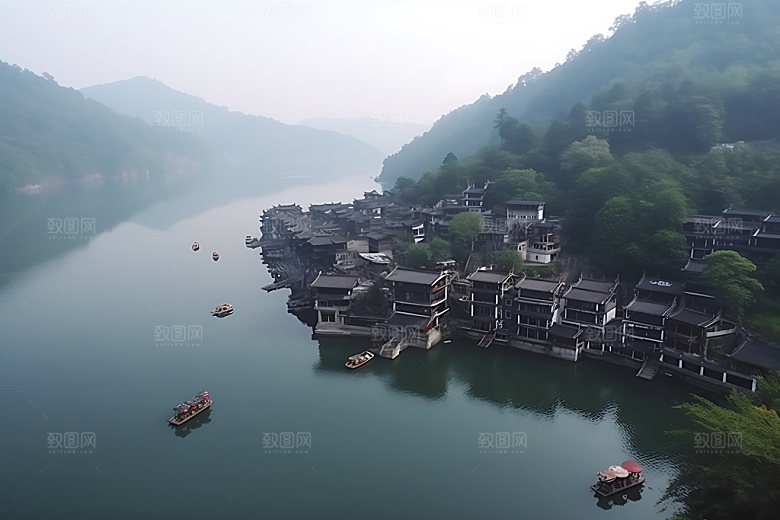 贵州茅台镇酒乡风光摄影图