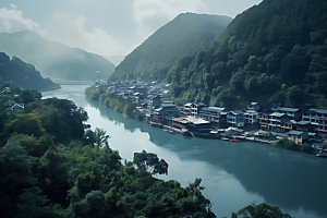 贵州茅台镇酒乡自然摄影图