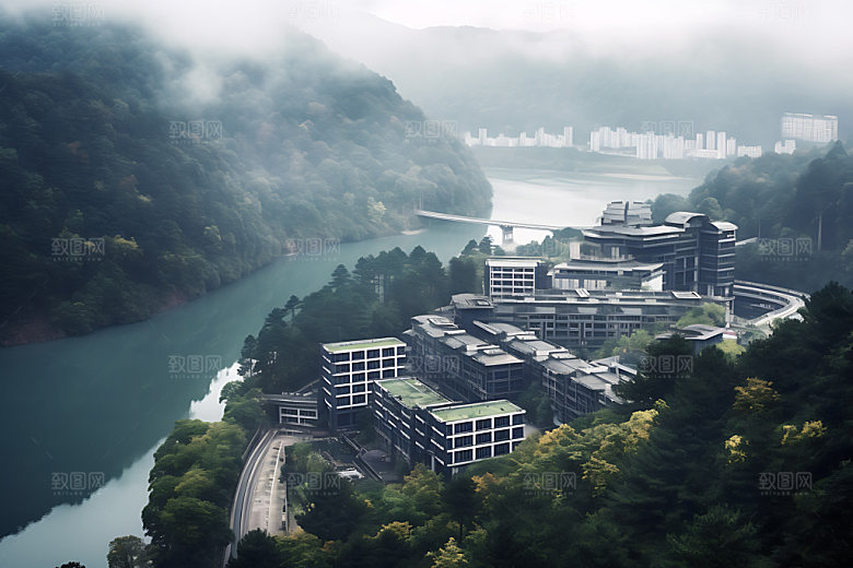 贵州茅台镇旅游古镇摄影图