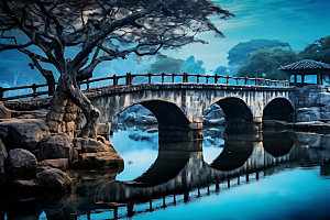 贵州小七孔古桥风光摄影图