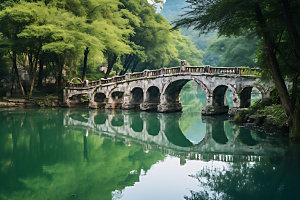 贵州小七孔荔波古桥摄影图