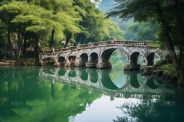 贵州小七孔荔波古桥摄影图