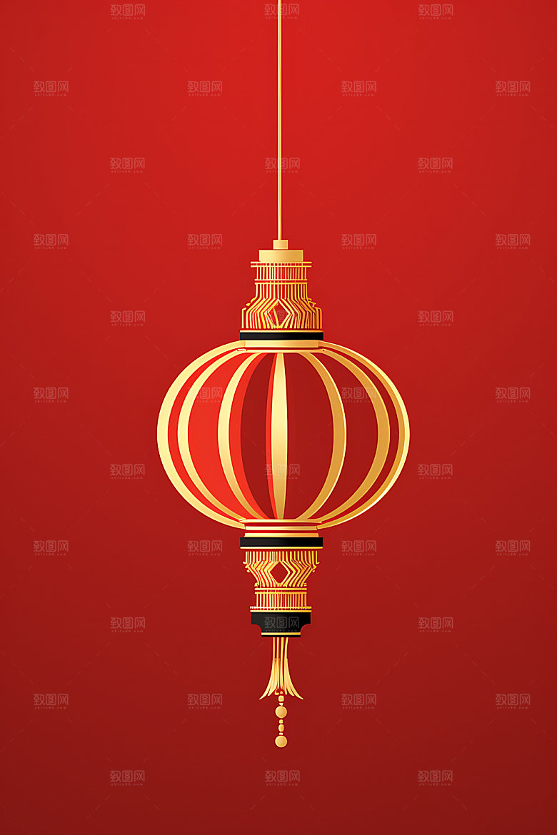国潮灯笼元素节日插图