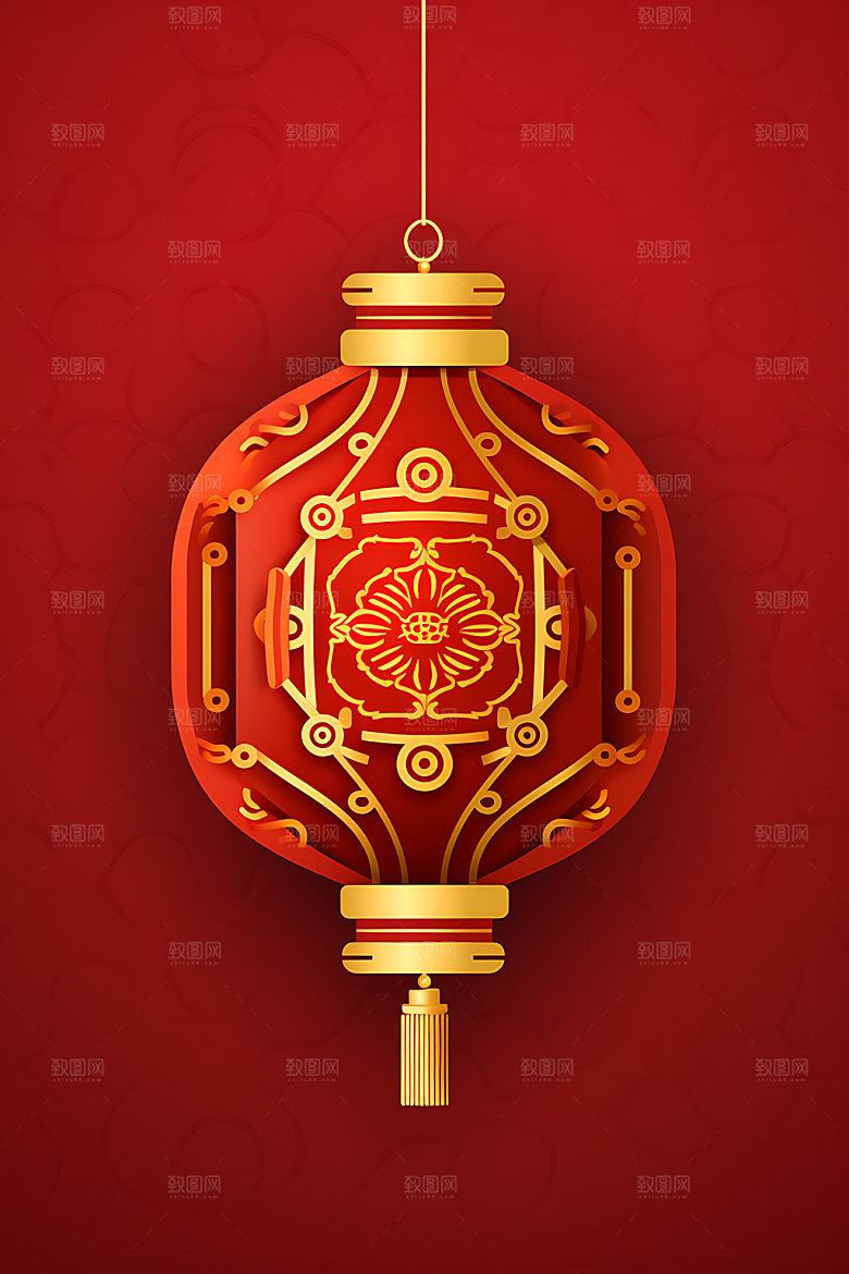 国潮灯笼质感元素插图
