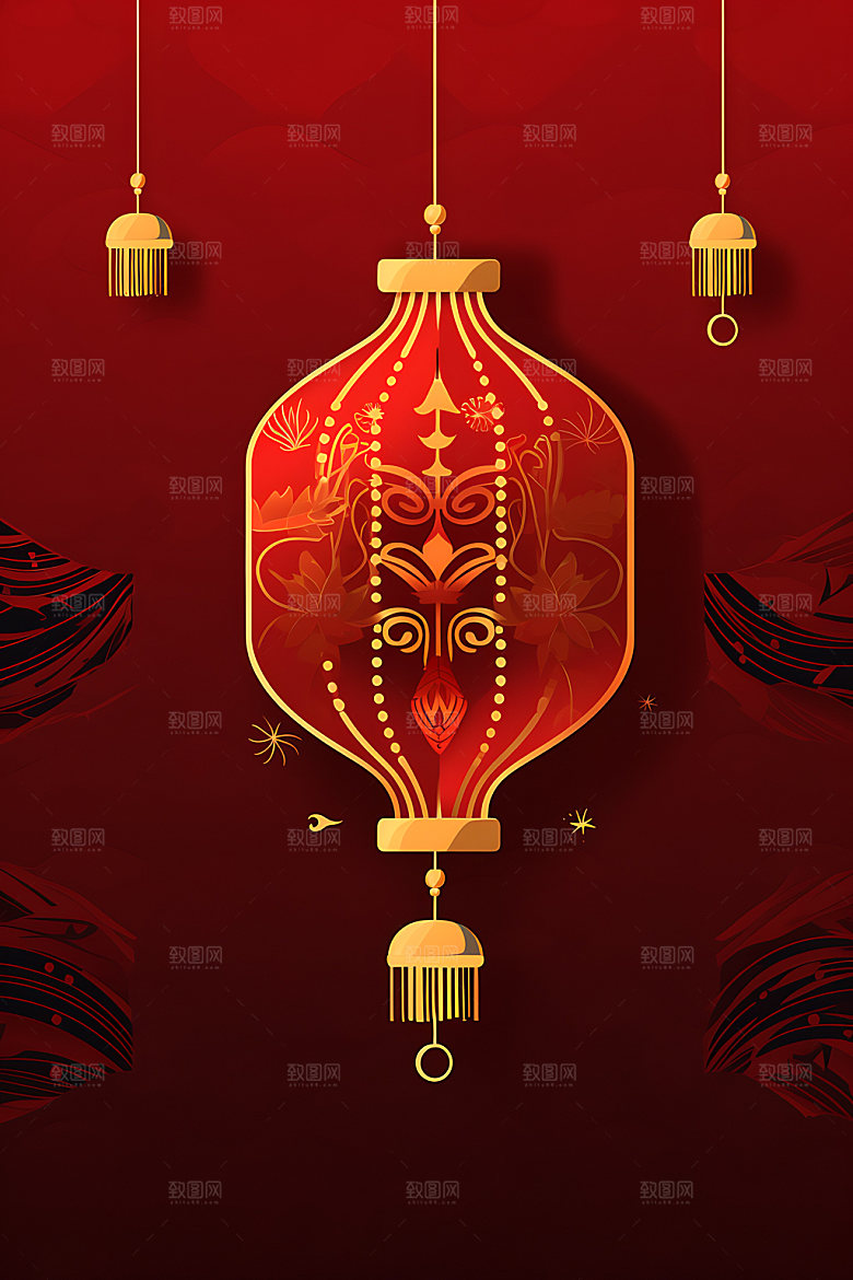 国潮灯笼立体传统文化插图