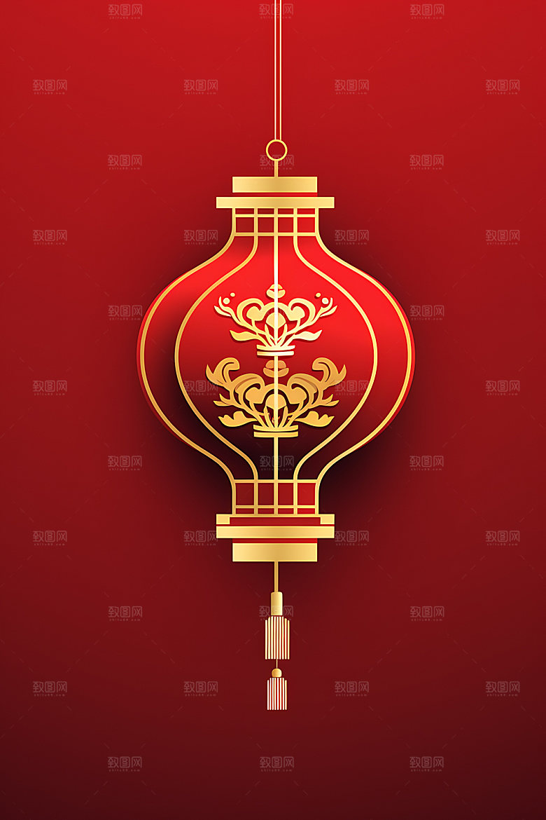 国潮灯笼质感春节插图