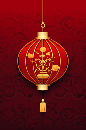 国潮灯笼传统文化节日插图