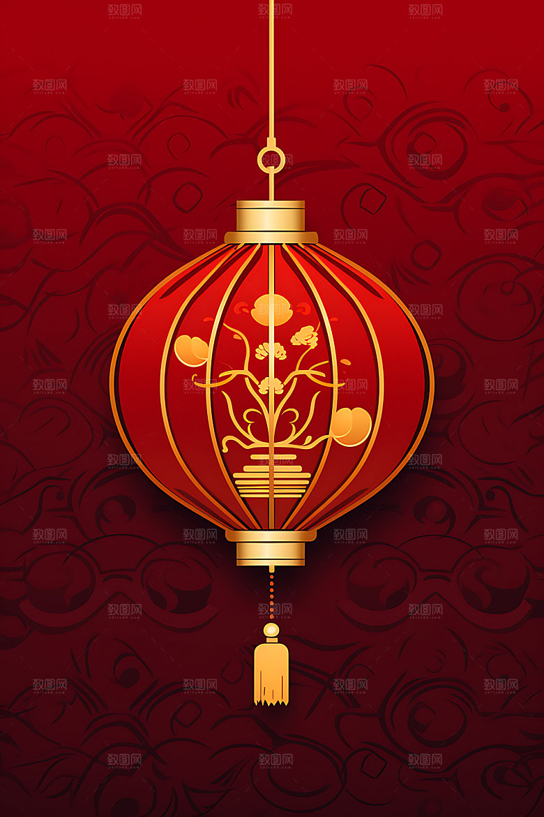 国潮灯笼传统文化节日插图