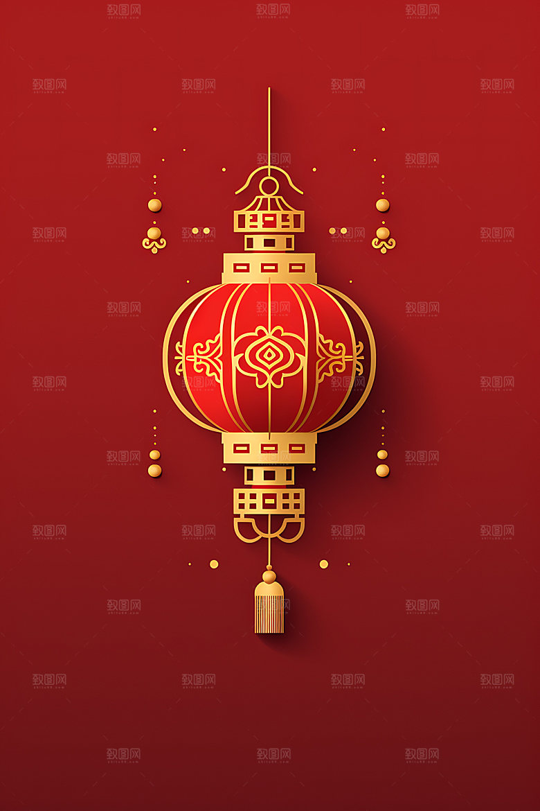 国潮灯笼立体春节插图