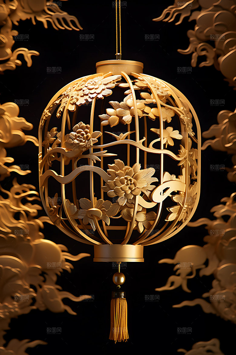 国潮灯笼中国风元素插图