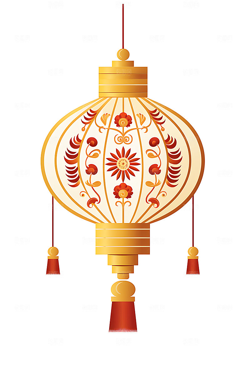 国潮灯笼元素节日插图