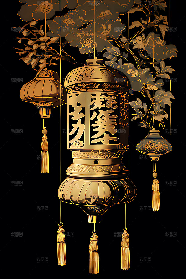 国潮灯笼节日喜庆插图