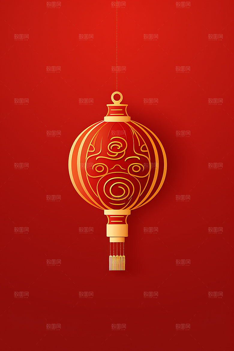 国潮灯笼春节喜庆插图