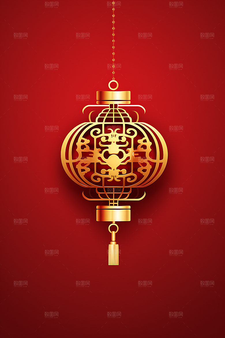 国潮灯笼节日喜庆插图
