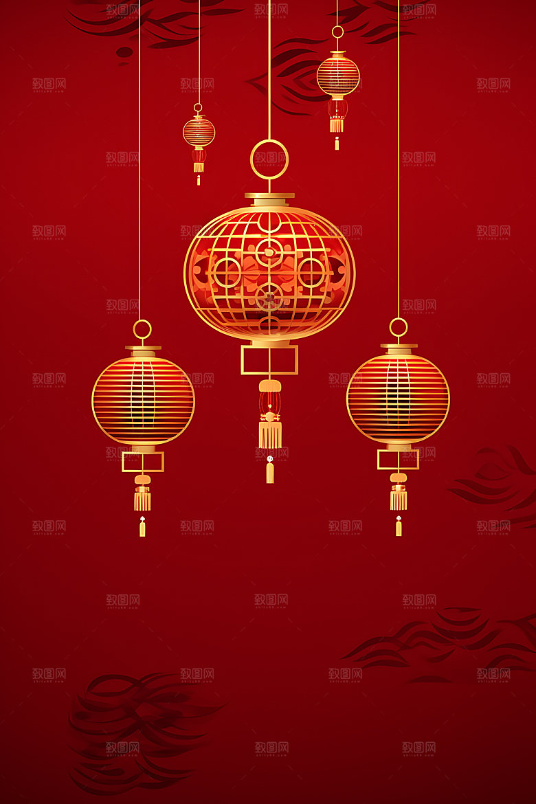国潮灯笼元素喜庆插图