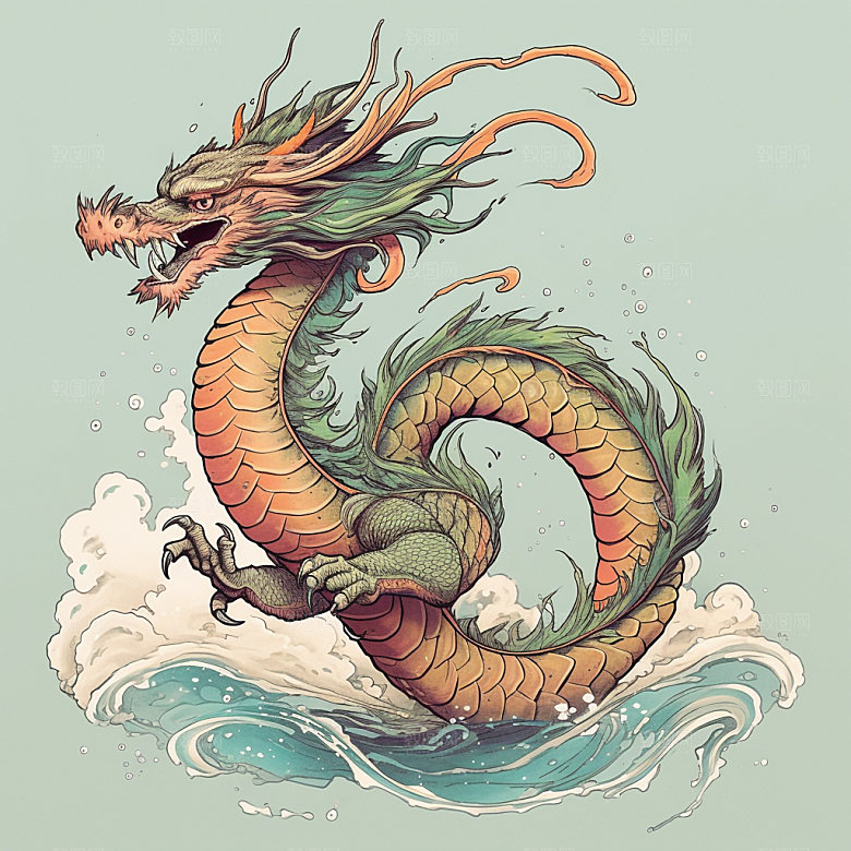 国潮龙中国龙龙年插画