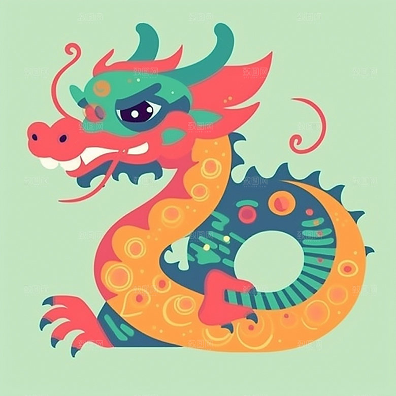 国潮龙龙年中国龙插画
