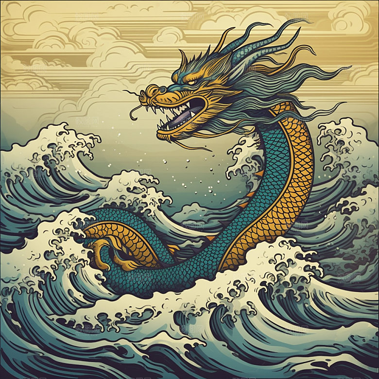 国潮龙中国龙形象插画