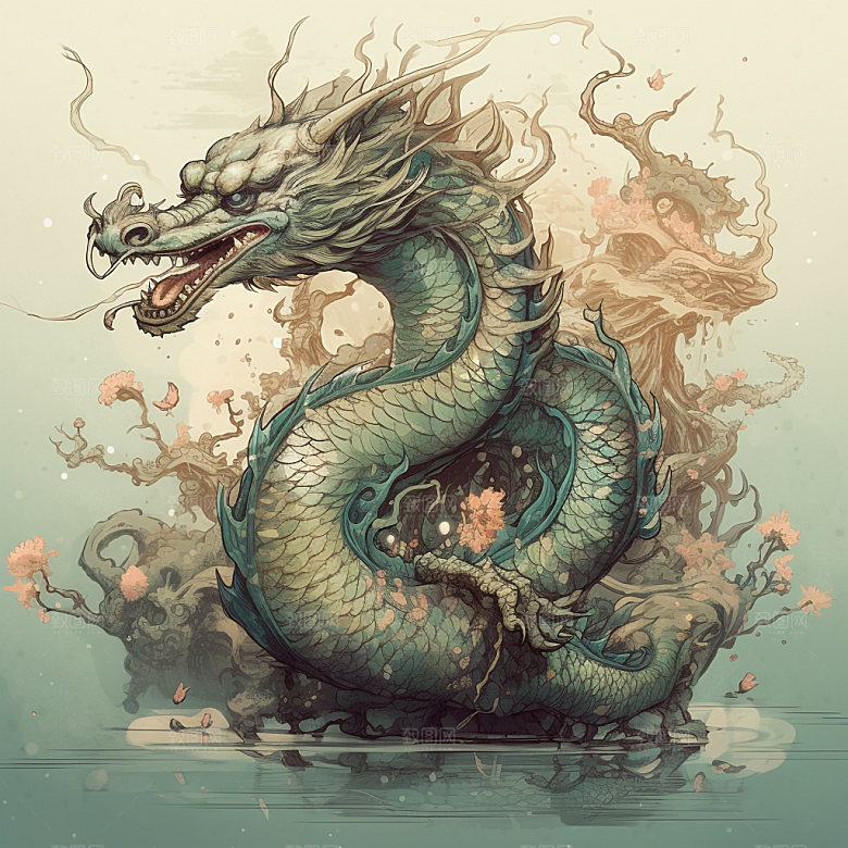 国潮龙龙年中国龙插画