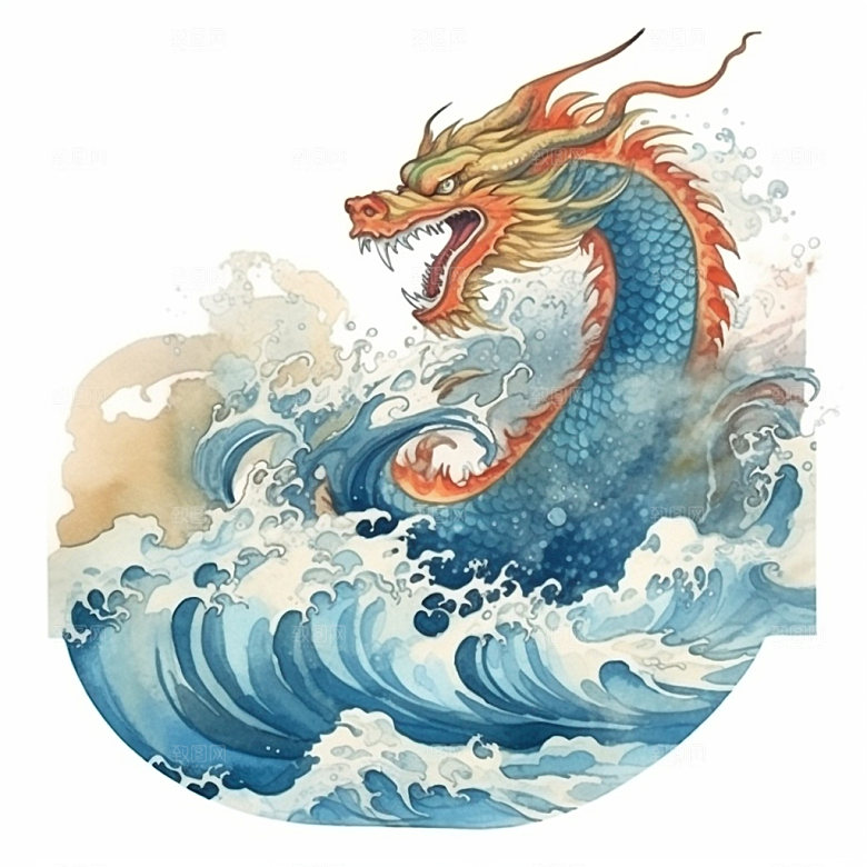 国潮龙中国龙蟠龙插画