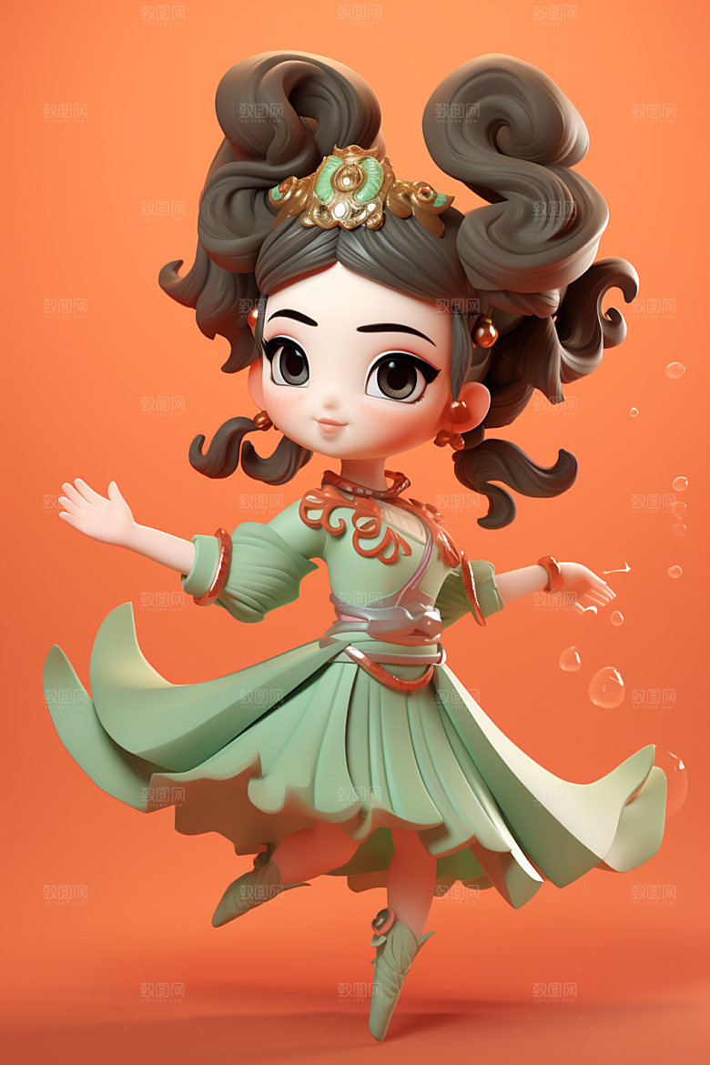 国潮仙女人物3D模型