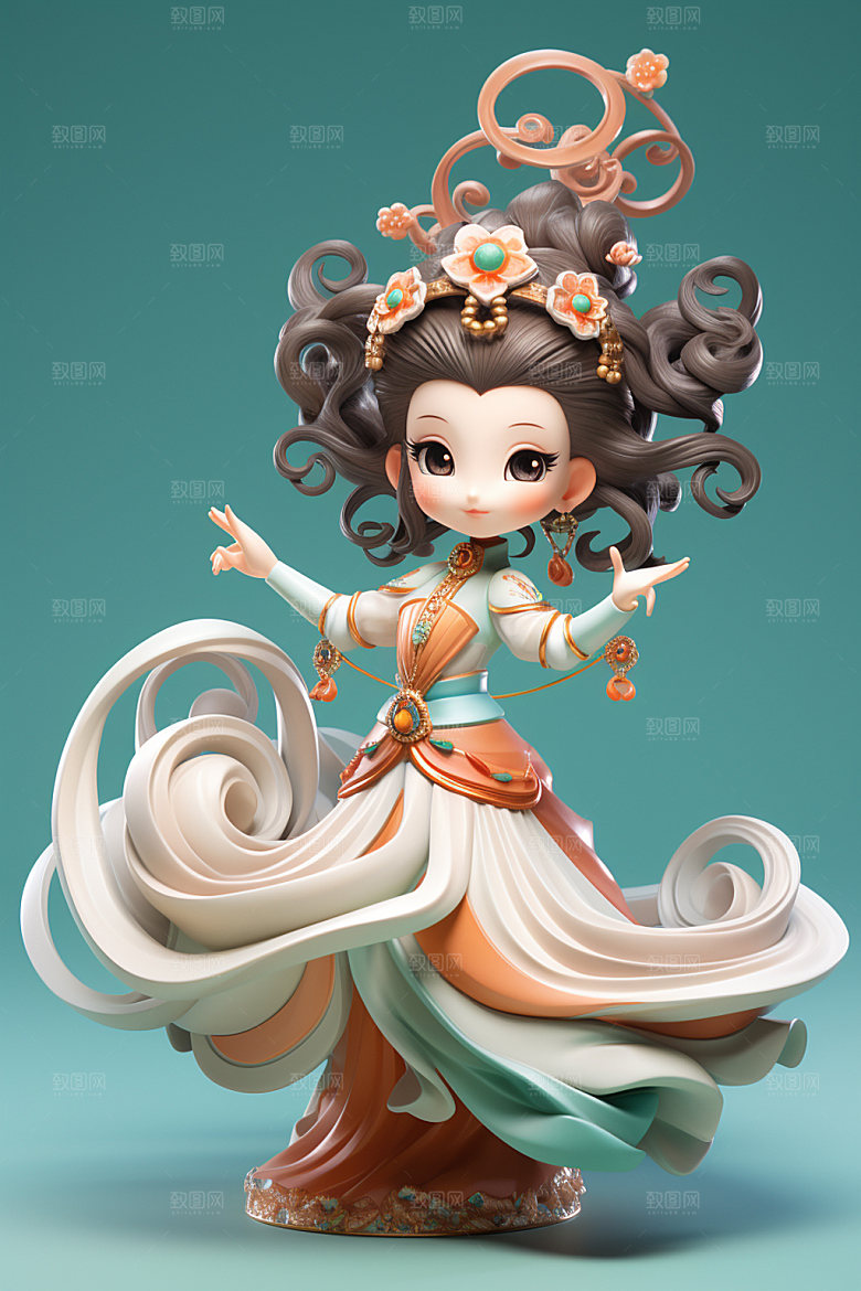 国潮仙女立体3D模型
