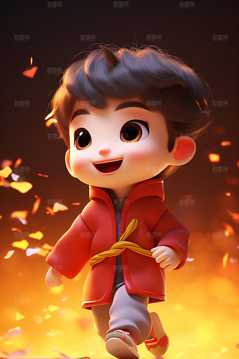 新年喜庆卡通插画矢量素材