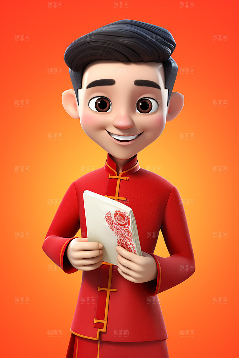 新年卡通插画可爱矢量素材