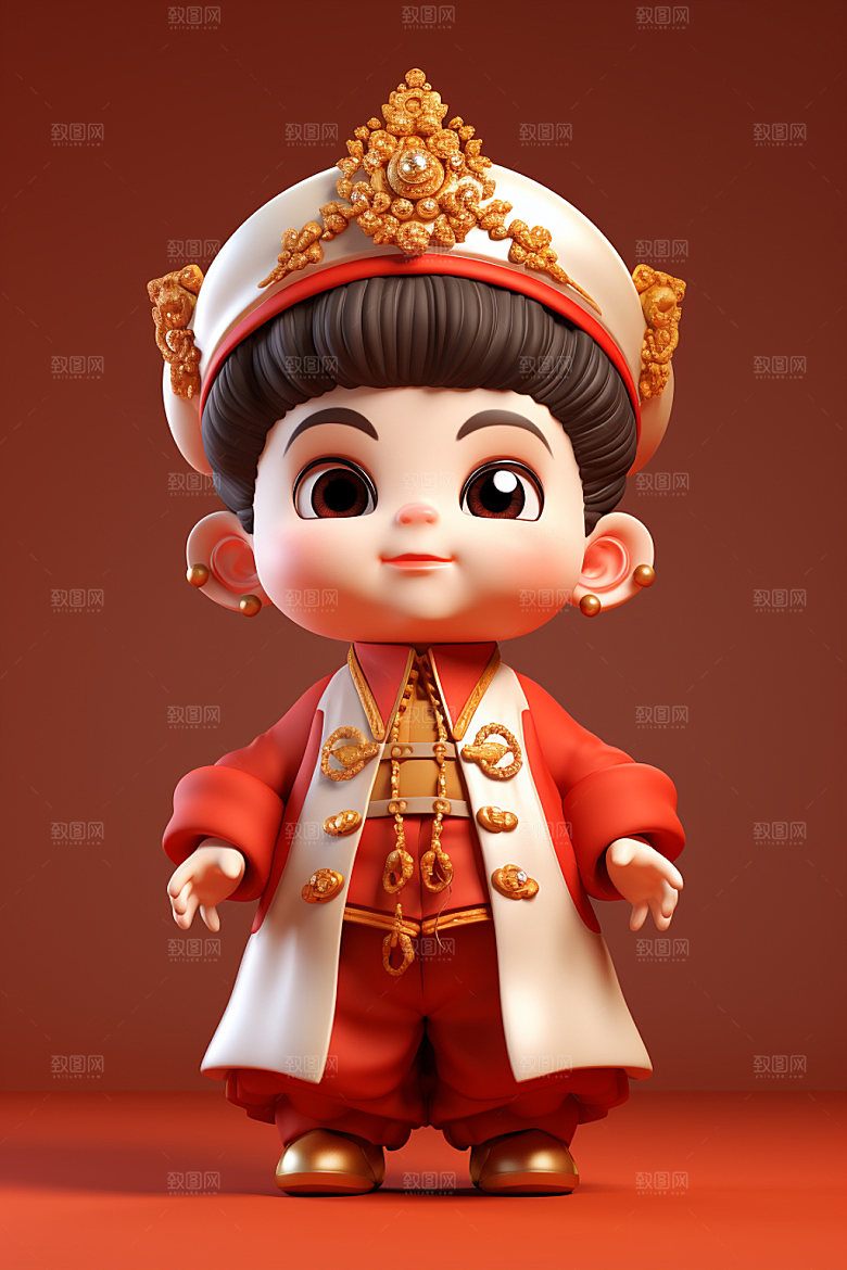 新年3d可爱矢量素材