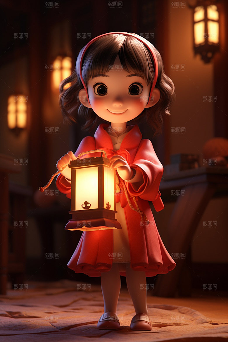 新年3d过春节矢量素材