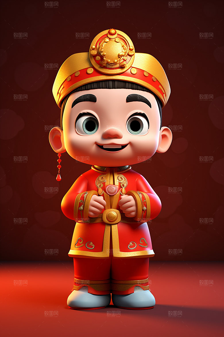 新年可爱中国风矢量素材