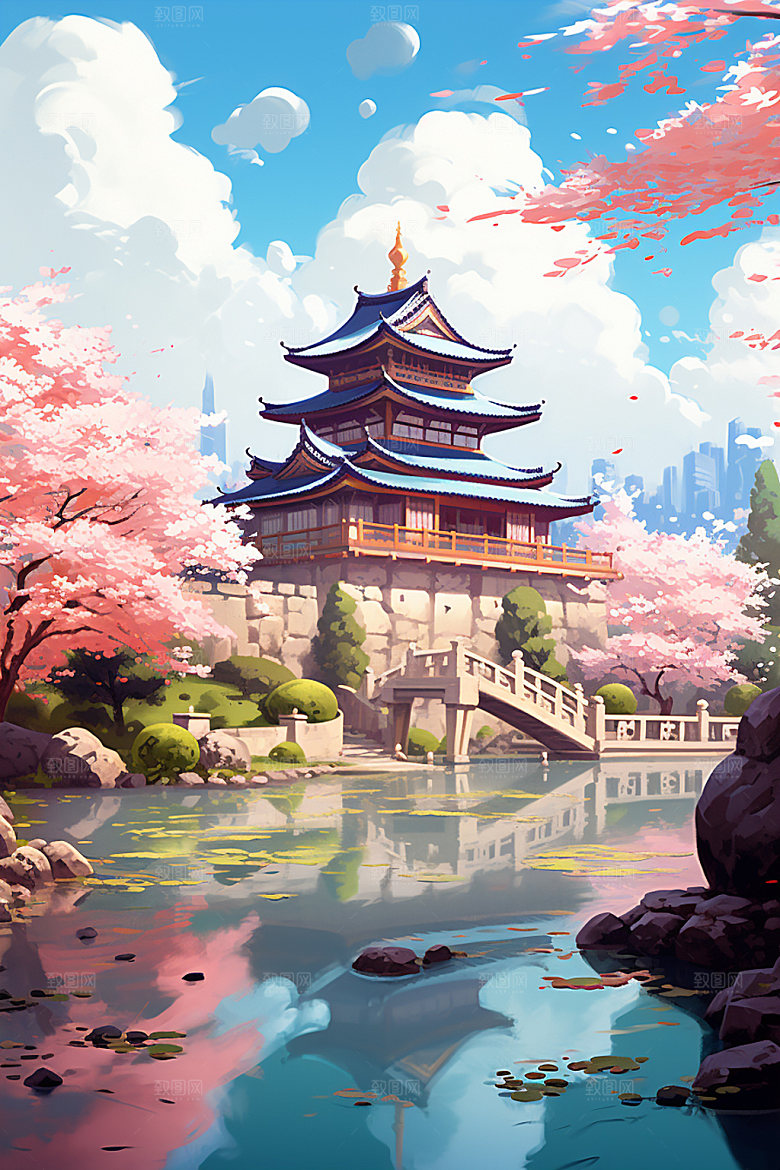 国风场景唯美高清插画