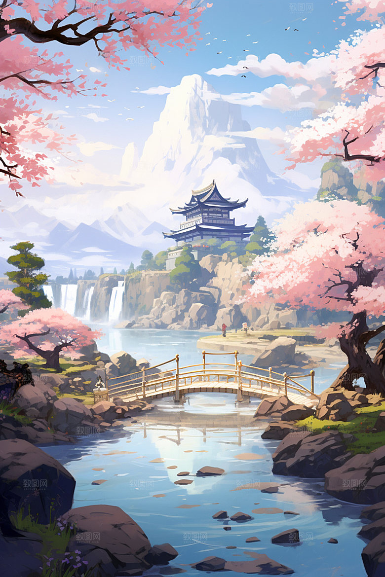 国风场景艺术唯美插画