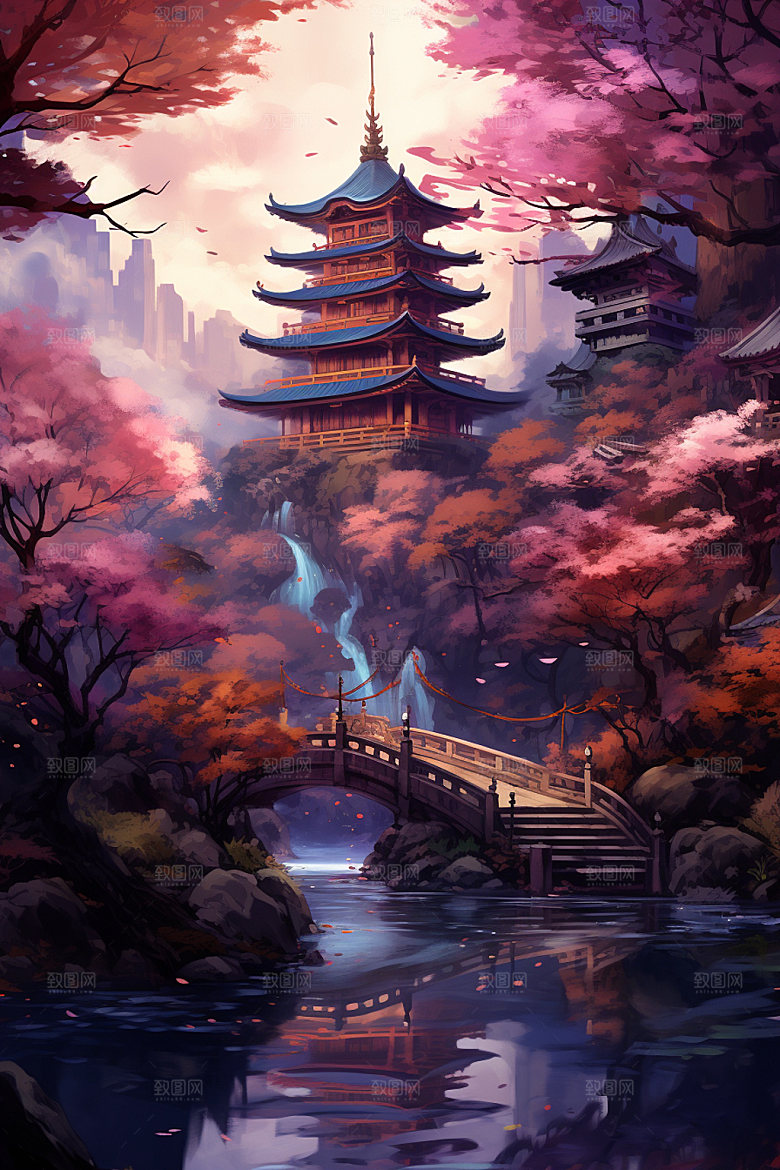 国风场景高清艺术插画