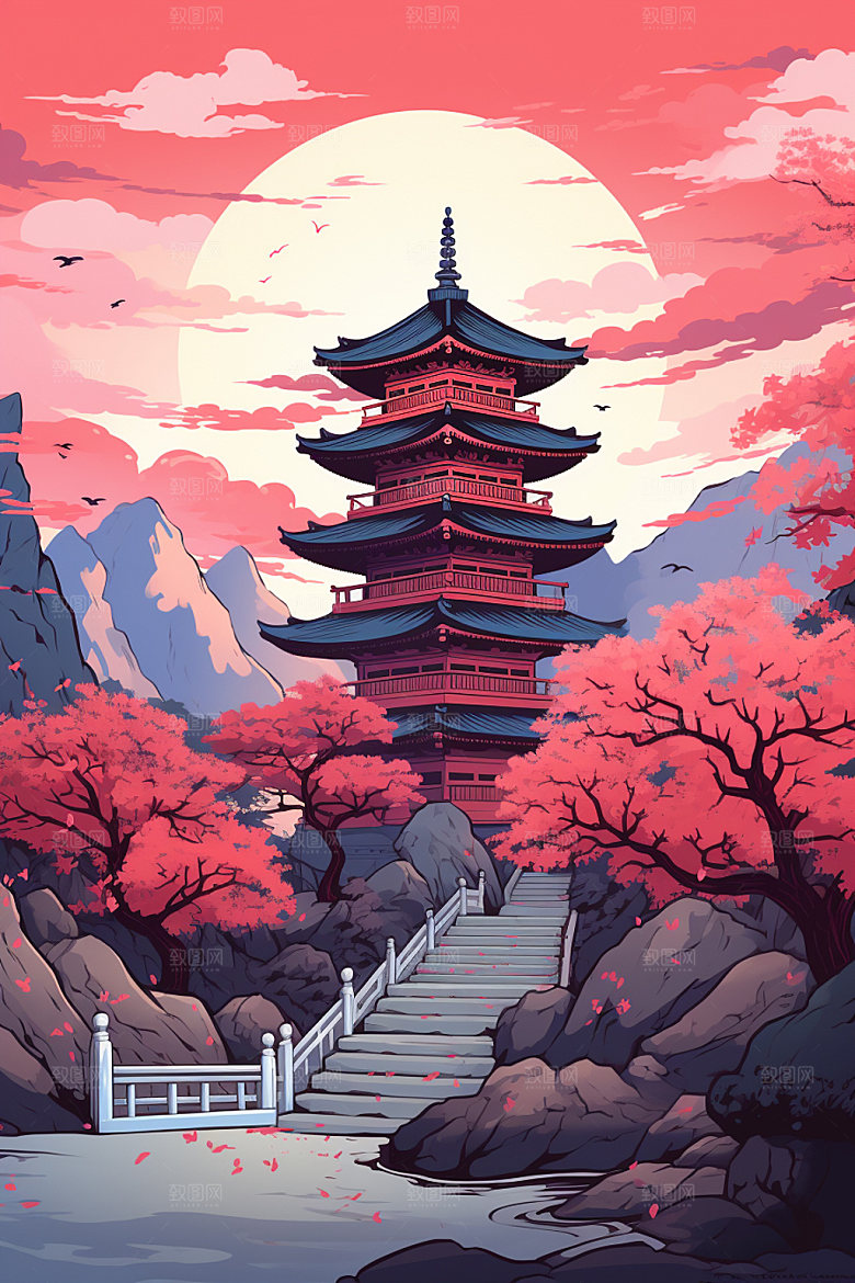 国风场景唯美高清插画