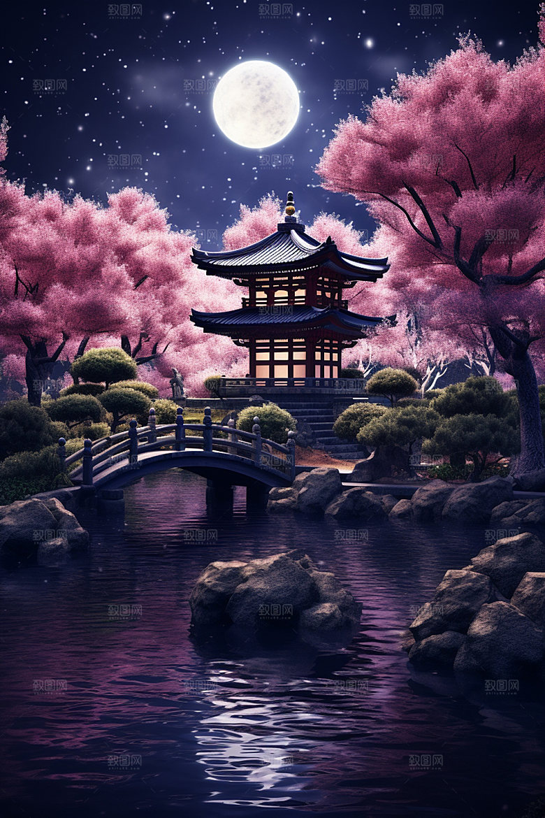 国风场景高清艺术插画