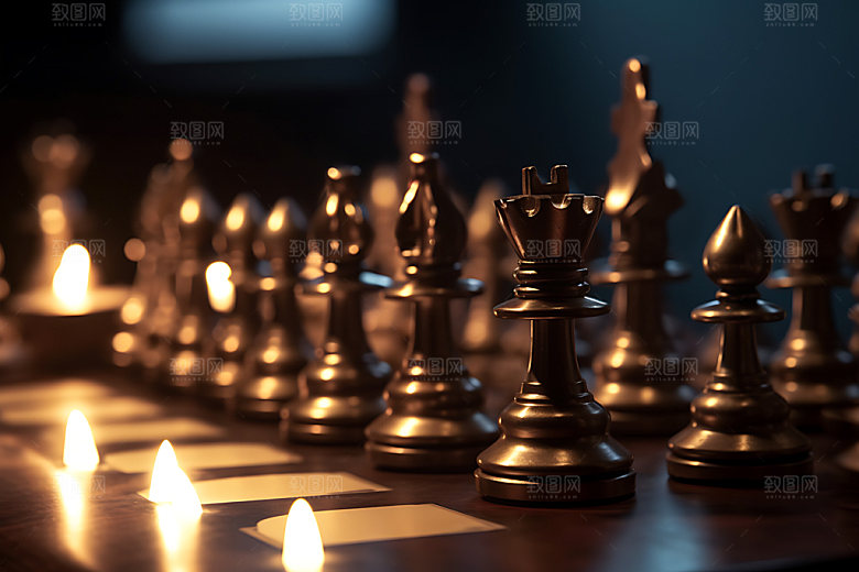 国际象棋高清商业博弈摄影图