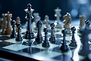 国际象棋商业博弈高清摄影图